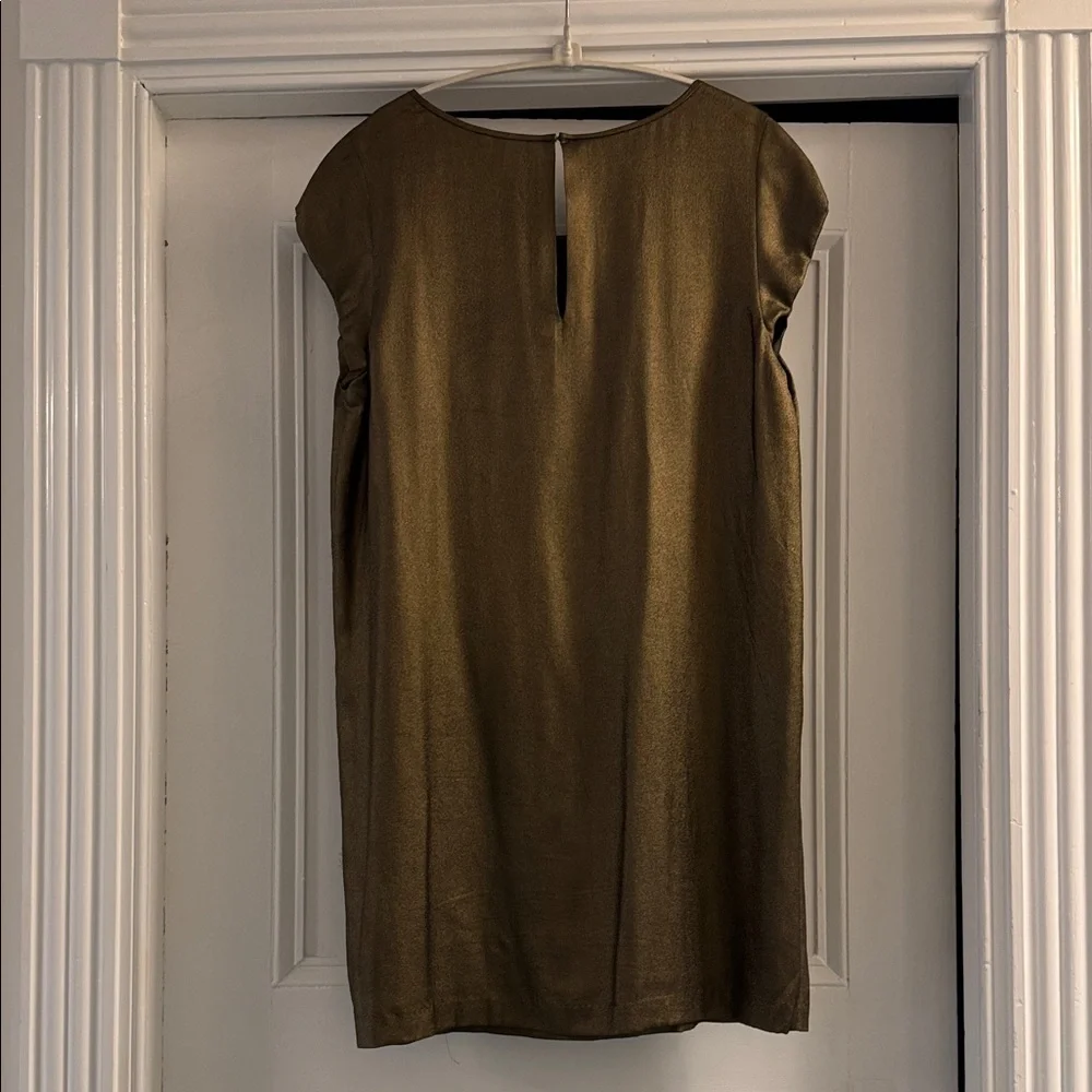 NWOT Joie Metallic Gold dress size large - Picture 4 of 8